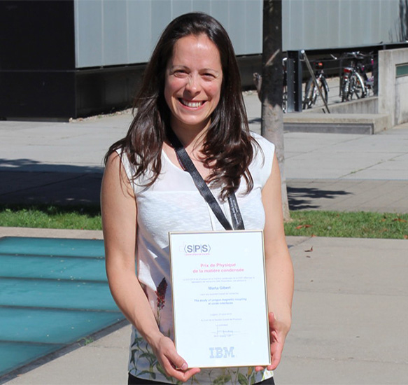 Marta Gibert receives the Swiss Physical Society (SPS) prize